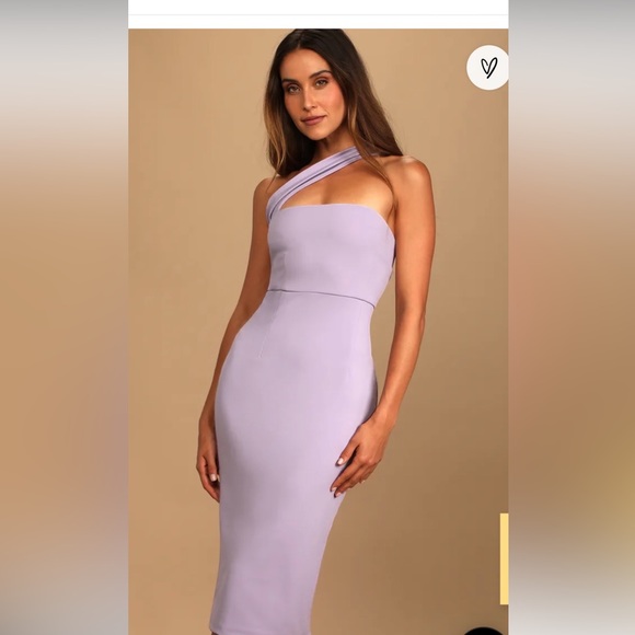 Lulus Lilac shoulder sleeveless midi dress - Picture 3 of 4